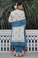UAE-3 Piece Embroidered Printed Lawn Suit with Lawn Dupatta CL-62216