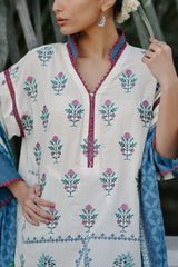 UAE-3 Piece Embroidered Printed Lawn Suit with Lawn Dupatta CL-62216