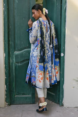 UAE-3 Piece Printed Lawn Suit with Embroidered Neckline CL-62222