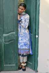 UAE-3 Piece Printed Lawn Suit with Embroidered Neckline CL-62222