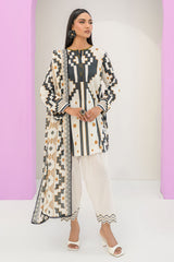 UAE-3 Piece Embroidered Printed Lawn Suit with Printed Lawn Dupatta and Dyed Trouser CL-62231