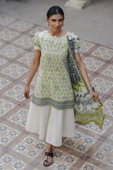 UAE-3 Piece Embroidered Printed Lawn Suit with Lawn Dupatta CL-62239