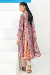 UAE-3 Piece Printed Lawn Suit with Embroidered Organza Neckline CL-62257