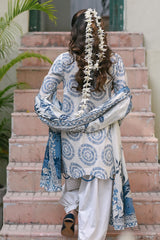 UAE-3 Piece Embroidered Printed Lawn Suit with Lawn Dupatta CL-62261