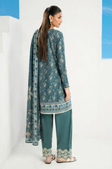 UAE-3 Piece Printed Lawn Suit with Embroidered Trouser Border CL-62262