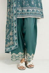 UAE-3 Piece Printed Lawn Suit with Embroidered Trouser Border CL-62262