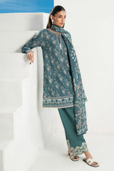UAE-3 Piece Printed Lawn Suit with Embroidered Trouser Border CL-62262