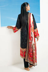 UAE-3 Piece Printed Lawn Suit with Embroidered Organza Lace & Bunches CL-62267