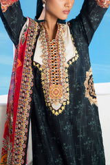 UAE-3 Piece Printed Lawn Suit with Embroidered Organza Lace & Bunches CL-62267