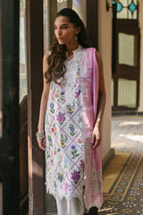 UAE-3 Piece Printed Lawn Suit with Embroidered Lace and Bunches CL-62268