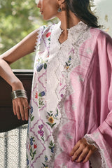 UAE-3 Piece Printed Lawn Suit with Embroidered Lace and Bunches CL-62268
