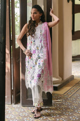 UAE-3 Piece Printed Lawn Suit with Embroidered Lace and Bunches CL-62268