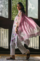UAE-3 Piece Printed Lawn Suit with Embroidered Lace and Bunches CL-62268
