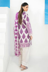 UAE-3 Piece Printed Lawn Suit with Embroidered Organza Border CL-62269