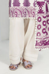 UAE-3 Piece Printed Lawn Suit with Embroidered Organza Border CL-62269