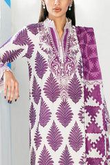 UAE-3 Piece Printed Lawn Suit with Embroidered Organza Border CL-62269