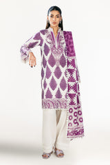 UAE-3 Piece Printed Lawn Suit with Embroidered Organza Border CL-62269