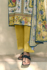 UAE-3 Piece Printed Lawn Suit with Embroidered Lace and Bunches CL-62276
