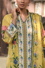 UAE-3 Piece Printed Lawn Suit with Embroidered Lace and Bunches CL-62276