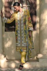 UAE-3 Piece Printed Lawn Suit with Embroidered Lace and Bunches CL-62276
