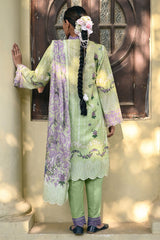 UAE-3 Piece Printed Lawn Suit with Embroidered Borders