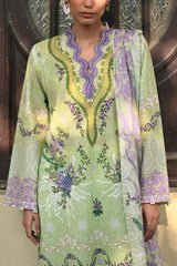 UAE-3 Piece Printed Lawn Suit with Embroidered Borders