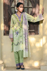 UAE-3 Piece Printed Lawn Suit with Embroidered Borders