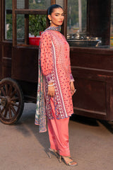 UAE-3 Piece Printed Lawn Suit with Chiffon Dupatta