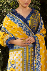 UAE-3 Piece Printed Lawn Suit with Embroidered Trouser CL-62114