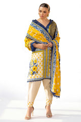 UAE-3 Piece Printed Lawn Suit with Embroidered Trouser CL-62114
