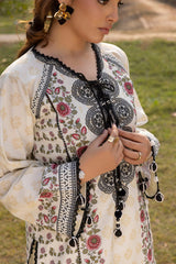 UAE-3 Piece Embroidered Printed Lawn Suit with Printed Trouser CL-62001