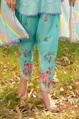 UAE-3 Piece Printed Lawn Suit with Embroidered Sleeves and Printed Trouser CL-62045