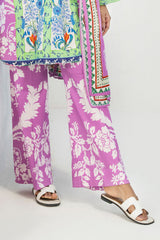 UAE-3 Piece Printed Lawn Suit with Embroidered Organza Lace