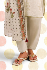 UAE-3 Piece Printed Cotton Suit with Printed Lawn Dupatta
