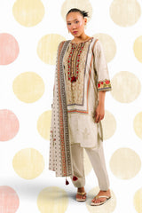 UAE-3 Piece Printed Cotton Suit with Printed Lawn Dupatta