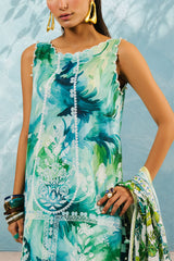 UAE-3 Piece Printed Cotton Suit with Printed Lawn Dupatta
