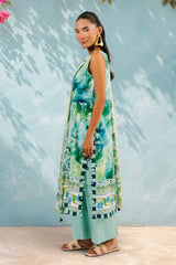 UAE-3 Piece Printed Cotton Suit with Printed Lawn Dupatta