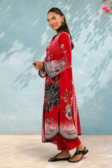 UAE-3 Piece Printed Cotton Suit with Printed Lawn Dupatta