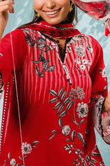 UAE-3 Piece Printed Cotton Suit with Printed Lawn Dupatta