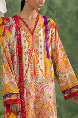 UAE-3 Piece Printed Cotton Suit with Printed Lawn Dupatta