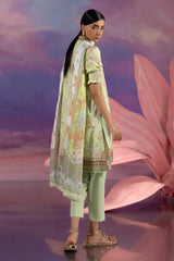 UAE-3 Piece Printed Cotton Suit with Printed Lawn Dupatta