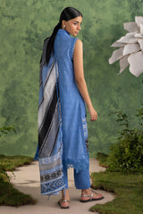 UAE-3 Piece Printed Cotton Suit with Printed Lawn Dupatta