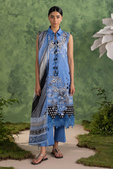 UAE-3 Piece Printed Cotton Suit with Printed Lawn Dupatta