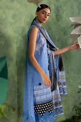 UAE-3 Piece Printed Cotton Suit with Printed Lawn Dupatta