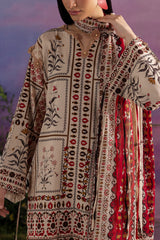 UAE-3 Piece Printed Cotton Suit with Printed Lawn Dupatta