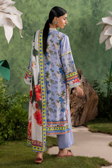 UAE-3 Piece Printed Cotton Suit with Printed Lawn Dupatta