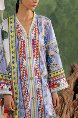 UAE-3 Piece Printed Cotton Suit with Printed Lawn Dupatta