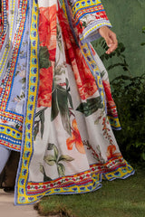 UAE-3 Piece Printed Cotton Suit with Printed Lawn Dupatta