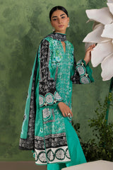 UAE-3 Piece Printed Cotton Suit with Printed Lawn Dupatta