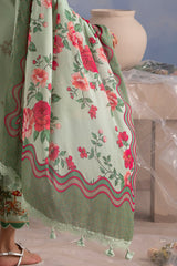 UAE-3 Piece Printed Cotton Suit with Printed Lawn Dupatta